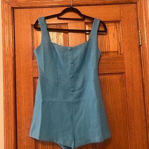 Blue Sleeveless Romper